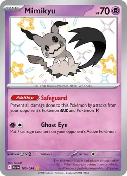 Mimikyu 160/091 Shiny Rare Paldean Fates Pokemon Near Mint Pokemon Card - Image 1