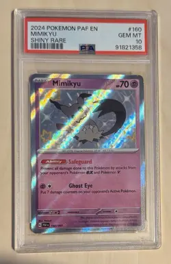 POKEMON MIMIKYU 160/091 PSA 10 SHINY RARE PALDEAN FATES 2024 - Image 1