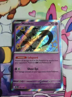 Mimikyu 160/091 Pokemon TCG Paldean Fates Shiny Rare Card Near Mint Condition - Image 1