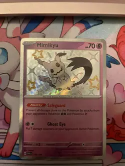 Mimikyu 160/091 Pokemon TCG Paldean Fates Shiny Rare Card Near Mint Condition - Image 1