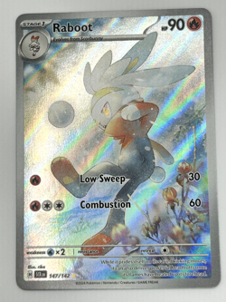Pokemon TCG Raboot 147/142 Illustration Rare Holo Card Stellar Crown NM - Image 1