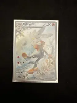 Pokemon TCG Raboot Full Art Holo Rare Card Stellar Crown Illustration 147/142 - Image 1