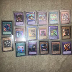Lot Of 17 Vintage Yugioh Cards Konami Secret Ultra Super Holo Rare Cards - Image 1