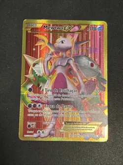 Pokemon Mewtwo EX TCG Full Art Holo Rare Card Breakthrough-Secret 164/162 - Image 1