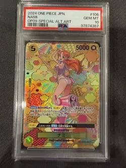 PSA 10 Nami OP08-106 SR SP Alt Art One Piece Card Emperors in New World Japanese - Image 1