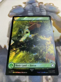 Basic Land - Forest (0854) Surge Foil - MTG Fallout: Universes Beyond - NM - Image 2