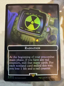 Radiation ☢ Alien 👽 Double-Sided Token (FOIL) - MTG: Fallout (PIP) NM - Image 1