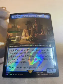 Nick Valentine, Private Eye (Extended Art Surge Foil) - MTG: Fallout (PIP) NM - Image 2