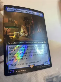 Nick Valentine, Private Eye (Extended Art Surge Foil) - MTG: Fallout (PIP) NM - Image 3