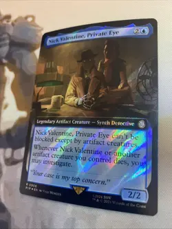 Nick Valentine, Private Eye (Extended Art Surge Foil) - MTG: Fallout (PIP) NM - Image 4