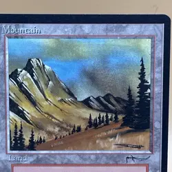 MTG Arabian Nights Mountain - Unique Printing Error Basic Land - Vintage - Image 4
