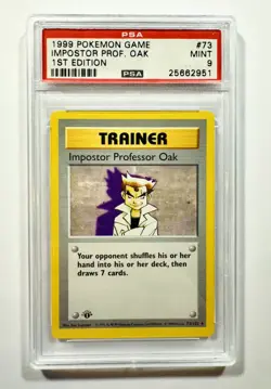 Pokemon Imposter Professor Oak 1st Edition Base Non Holo Psa 9 #73 - Image 1