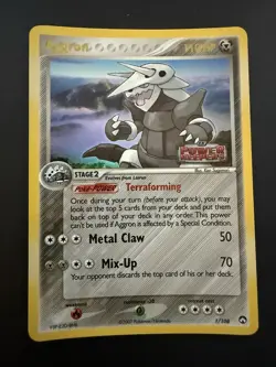 Pokemon TCG Power Keepers Aggron 1/108 Stamped Reverse Holo Near Mint - Image 1