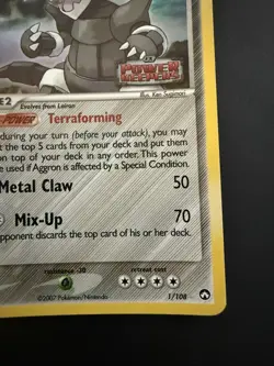 Pokemon TCG Power Keepers Aggron 1/108 Stamped Reverse Holo Near Mint - Image 2