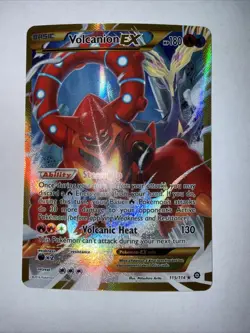 Pokemon XY Steam Siege Secret Rare Holo Volcanion EX Full Art #115/114 - Image 1