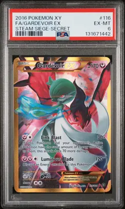 2016 POKEMON XY STEAM SIEGE SECRET #116 FULL ART/GARDEVOIR EX PSA 6 - Image 1