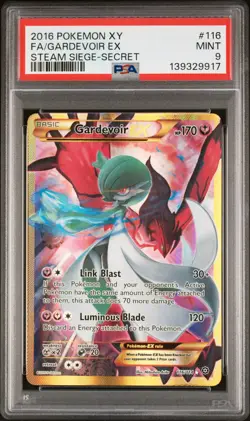 2016 POKEMON XY STEAM SIEGE SECRET #116 FULL ART/GARDEVOIR EX PSA 9 - Image 1