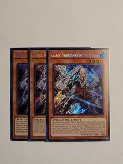 3X Yugioh Avance, Swordsman of the Nekroz BLMM-EN024 1st Edition Secret Rare NM - Image 1