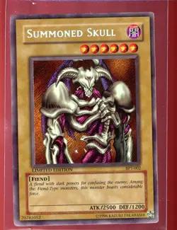 Summoned Skull BPT-002 Pl Secret Rare Tin Promo Yugioh - Image 1