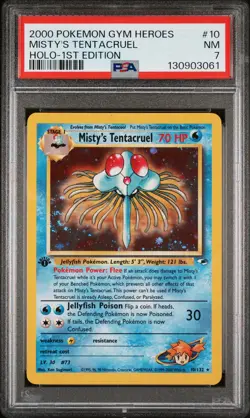 2000 Pokemon Gym Heroes #10 Misty'S Tentacruel Holo-1st Edition PSA 7 - Image 1