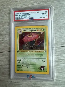 2000 POKEMON GYM HEROES HOLO-1ST EDITION #5 ERIKA'S VILEPLUME PSA 8 - Image 1