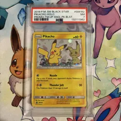 PIKACHU #SM162 HOLO PSA 7 BLACK STAR PROMO TEAM UP BLISTER POKEMON CARD - Image 1