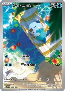 Oshawott 105/086 - Pokemon TCG - White Flare Illustration Rare - ENGLISH - NM - Image 1