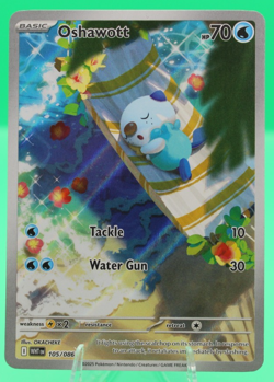 2025 Pokemon TCG SV White Flare WHT EN Oshawott Illustration Rare #105/086 (NM) - Image 1