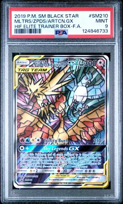 PSA9 2019 POKEMON SM BLACK STAR PROMO #SM210 MLTRS/ZPDS/ARTCN.GX HIF ELITE - Image 1