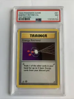 1999 Pokemon 1st Edition English Card-PSA 7 Trainer Energy Retrieval #81 - Image 1