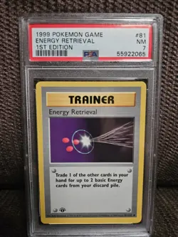 Energy Retrieval Base Set 81/102 1999 Pokemon 1st Edition Shadowless PSA 7 - Image 1
