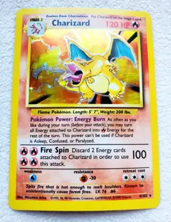 Pokemon TCG CHARIZARD 4/102 Base Set Holo Rare Unlimited Holographic WOTC 1999 - Image 4