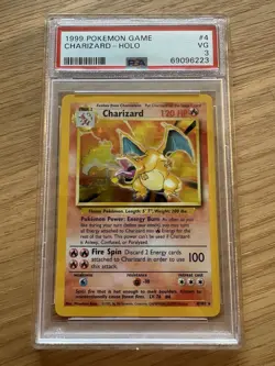 PSA 3 Pokemon TCG Charizard 4/102 WotC Base Set Unlimited Rare Holo - Image 1