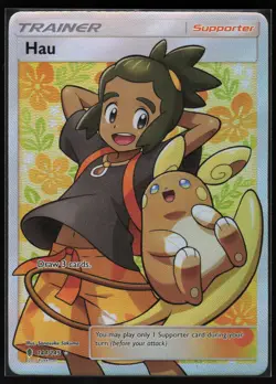 Pokemon Hau (Full Art) Ultra Rare Holo SM - Guardians Rising 144/145 NM - Image 1