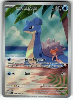 Misty's Lapras 194/182 SV10: Destined Rivals NM Pokemon Card TCG - Image 1