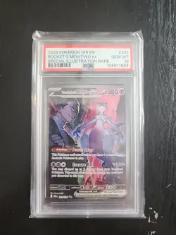 2025 Pokemon TCG Team Rocket’s Mewtwo EX 231/182 SIR Destined Rivals PSA 10 - Image 2