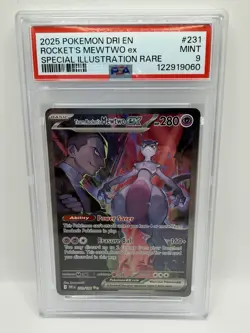 Pokemon TCG Destined Rivals Team Rockets Mewtwo EX Card 231/182 PSA 10 - Image 1