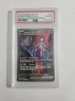 2025 Pokemon TCG Team Rocket’s Mewtwo EX 231/182 SIR Destined Rivals PSA 10 Gem - Image 1