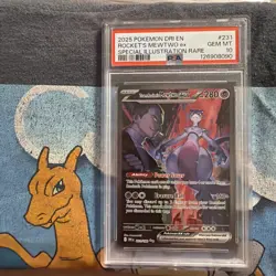 2025 Pokemon TCG Team Rocket’s Mewtwo EX 231/182 SIR Destined Rivals PSA 10 Gem - Image 1