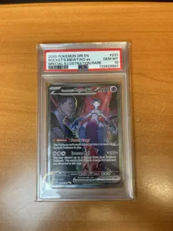 Pokemon TCG Destined Rivals Team Rocket’s Mewtwo Ex 231/182 SIR PSA 10 - Image 1