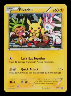 Pokemon Card Pikachu XY95 Promo Sylveon Chespin Holo Rare XY 95 LP 2016 - Image 1