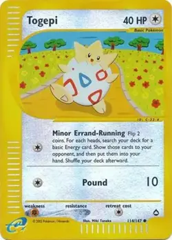 Togepi - 114/147 - Pokemon Aquapolis Reverse Holo Rare Card LP - Image 1