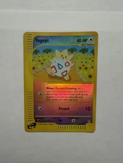 Togepi 114/147 2002 Aquapolis Set Pokemon Card Vintage WOTC Reverse Holo LP - Image 1