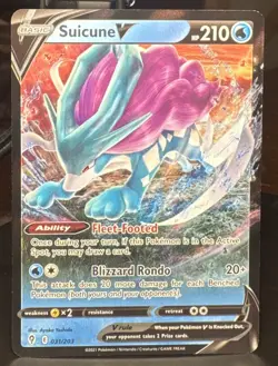 Pokemon TCG Suicune V 031/203 SWSH07: Evolving Skies Ultra Rare (Full Art) Holo - Image 1