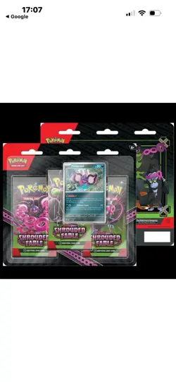 Shrouded Fable Scarlet Violet POKEMON TCG Three 3 Booster Blister Pack PECHARUNT - Image 1