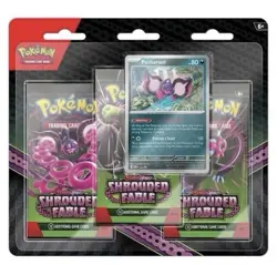 Shrouded Fable Scarlet Violet POKEMON TCG Three 3 Booster Blister Pack PECHARUNT - Image 1
