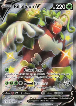 Pokemon TCG Shining Fates Rillaboom V SV105/SV122 - Image 1