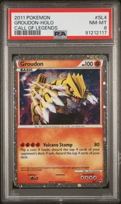 PSA 8 Groudon Holo SL4 Call Of Legends HeartGold SoulSilver Secret Rare POKEMON - Image 1