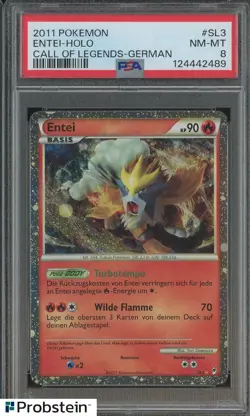 2011 Pokemon TCG German Call Of Legends #SL3 Entei Holo PSA 8 NM-MT - Image 1