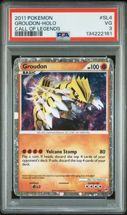 2011 POKEMON CALL OF LEGENDS #SL4 GROUDON-HOLO PSA 3 - Image 1